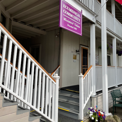 front porch of the ecumenical community of chautauqua